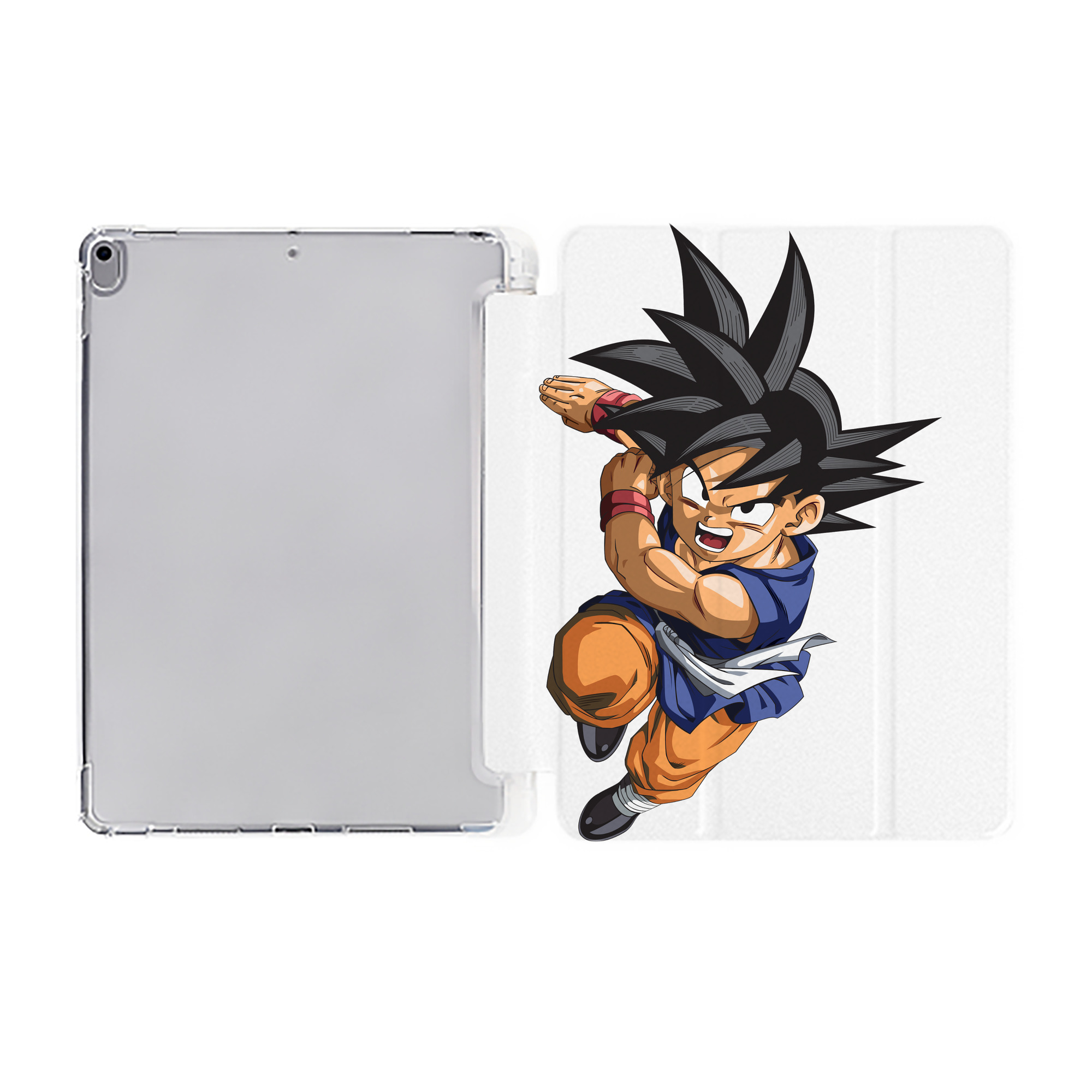 （画像用） ドラゴンボール 孫悟空（そん ごくう）Son Goku カカロット DRAGON BALL Kakarotto IPad ケース ペン収納付き 三つ折りスタンド PUレザー×シリコン 対応機種9.5/10.5/10.9インチ